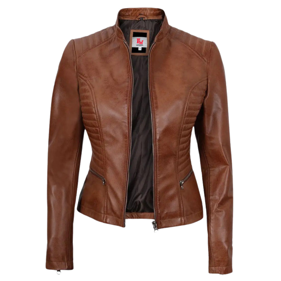 Rachel Women's Tan Lambskin Leather Jacket | Stylish & Durable Outerwear Kings Wear Apparel