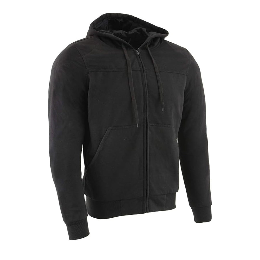 Men's Black Leather Riding Hoodie Sweater - Stylish & Protective Motorcycle Hoodie | Kings Wear Apparel Kings Wear Apparel