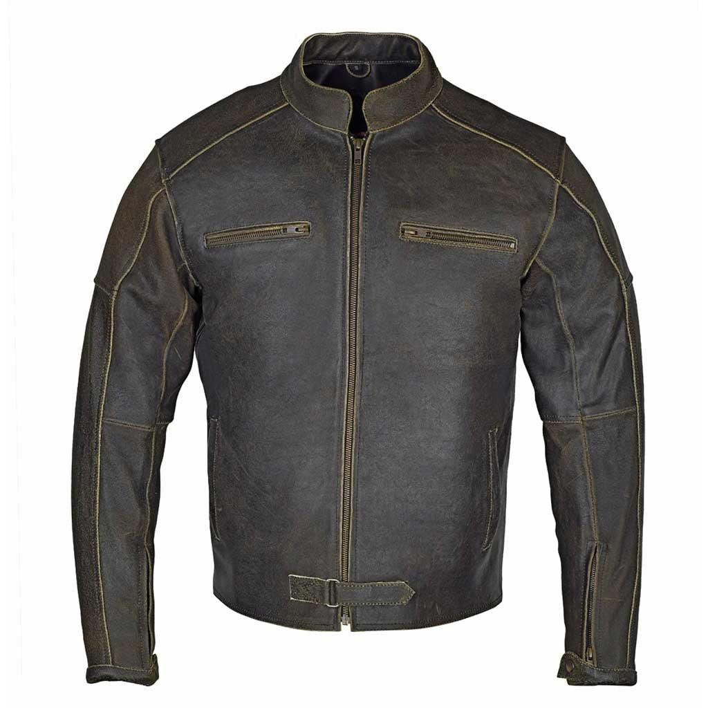 Distressed Motorcycle Leather Jacket | Stylish Biker Jacket for Men – Durable & Comfortable Riding Gear Kings Wear Apparel