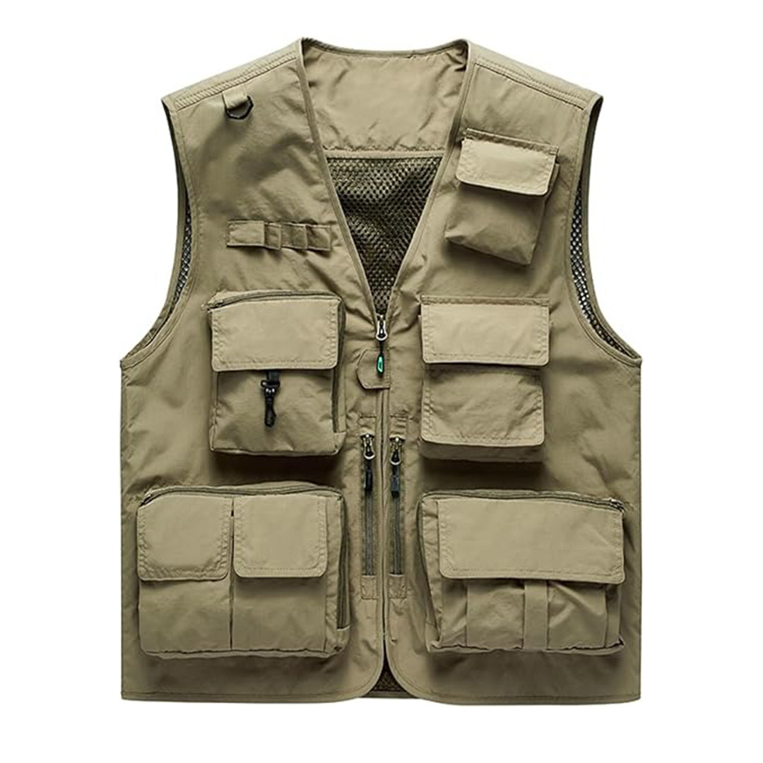 Men's Hooded Mesh Vest with Multiple Pockets - Lightweight Outdoor Traveling Vest | Kings Wear Apparel Kings Wear Apparel