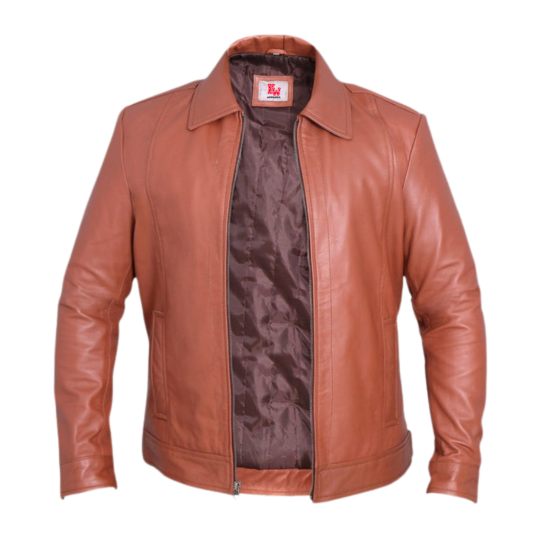 Wick Whisper Tan Leather Jacket | Timeless Elegance in Genuine Leather Kings Wear Apparel