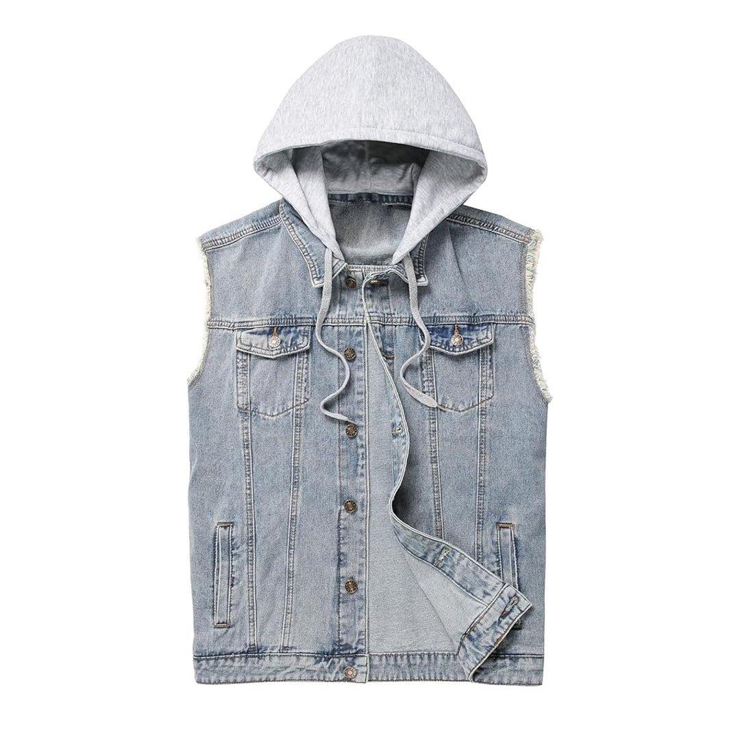 Men's Denim Vest - Sleeveless Ripped Jean Jacket | Distressed Battle Vest for Men | Kings Wear Apparel Kings Wear Apparel