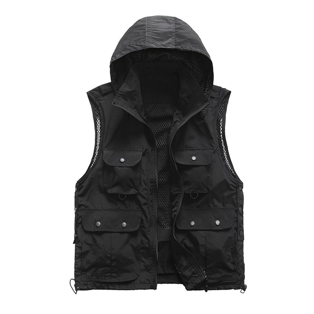 Men's Hooded Mesh Vest with Multiple Pockets | Lightweight Travel Vest | Kings Wear Apparel Kings Wear Apparel