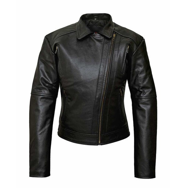 Women Leather Motorcycle Jacket Velocity | Stylish & Protective Biker Jacket | Kings Wear Apparel Kings Wear Apparel