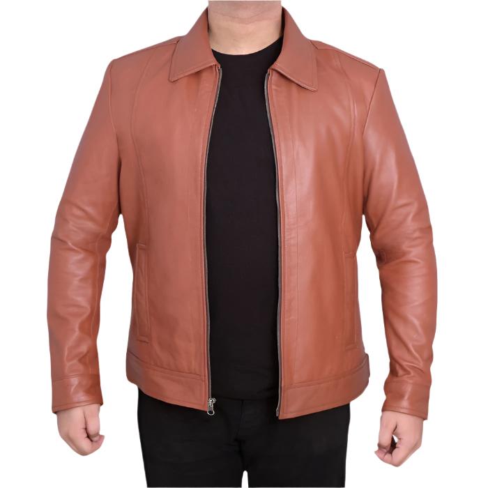 Wick Whisper Tan Leather Jacket | Timeless Elegance in Genuine Leather Kings Wear Apparel