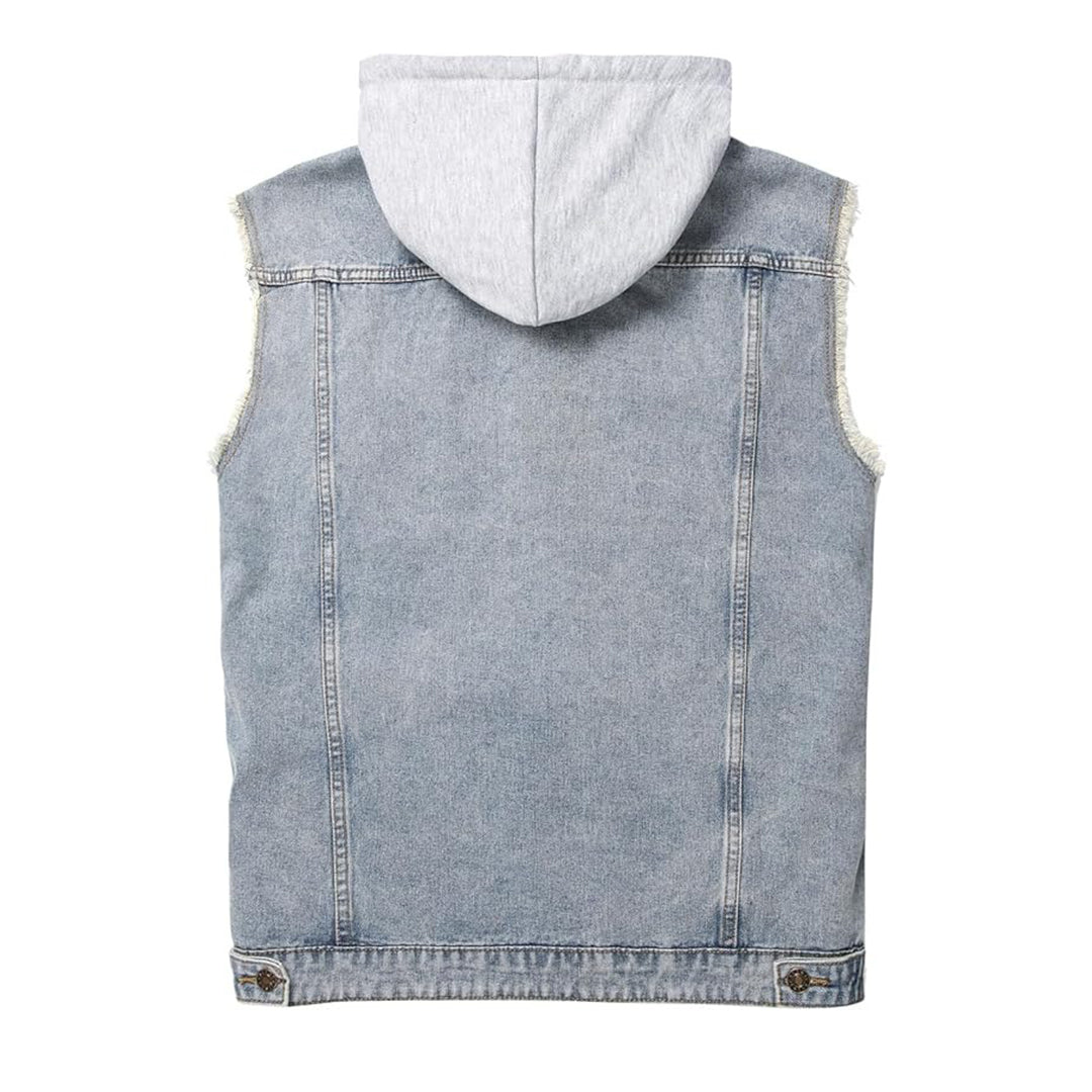 Men's Denim Vest - Sleeveless Ripped Jean Jacket | Distressed Battle Vest for Men | Kings Wear Apparel Kings Wear Apparel