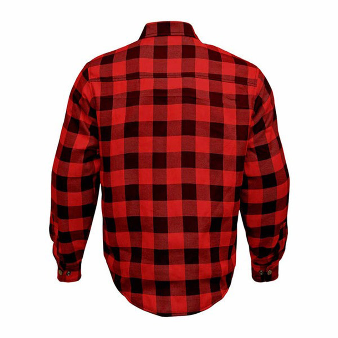 Men’s Motorcycle Riding Flannel Shirt – Road Series Red, Reinforced & Protective Kings Wear Apparel