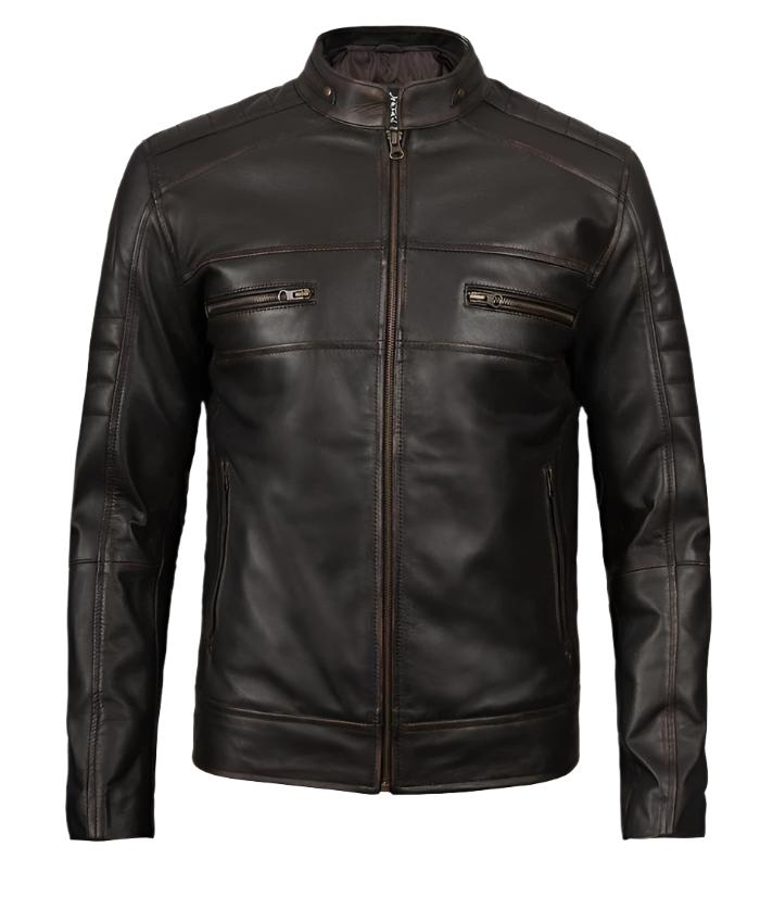 Men's Rub-off Brown Leather Jacket | Premium Quality & Versatile Fashion Kings Wear Apparel