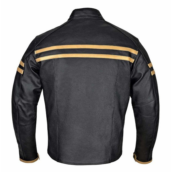 Men's Motorcycle Leather Jacket Striper | Stylish Biker Jacket with Premium Protection – Durable & Comfortable Kings Wear Apparel