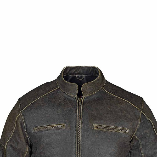 Distressed Motorcycle Leather Jacket | Stylish Biker Jacket for Men – Durable & Comfortable Riding Gear Kings Wear Apparel