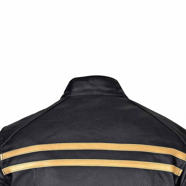 Men's Motorcycle Leather Jacket Striper | Stylish Biker Jacket with Premium Protection – Durable & Comfortable Kings Wear Apparel