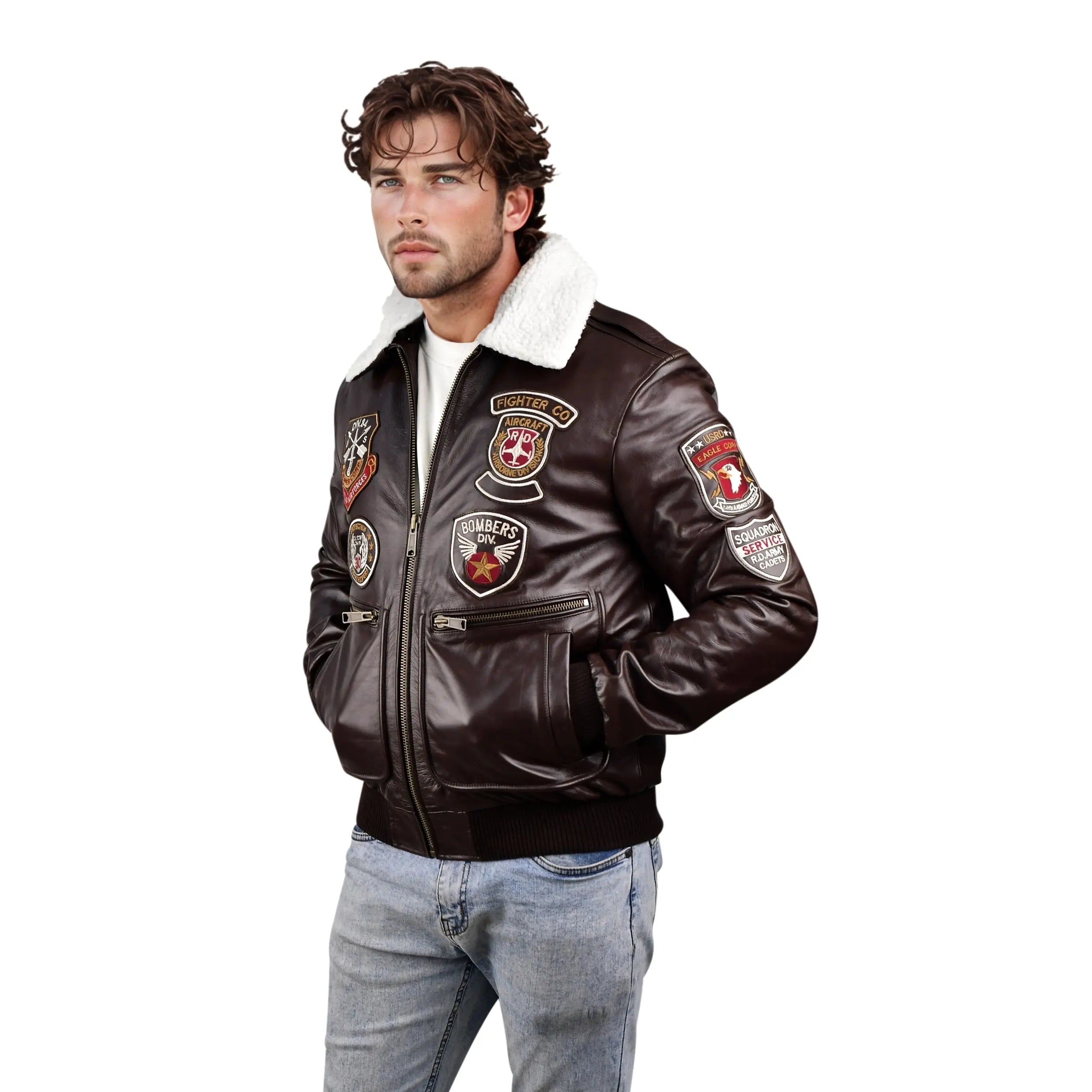 Premium A2 Pilot Genuine Leather Jacket Inspired Gear Kings Wear Apparel