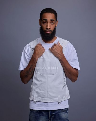 Men's Leather Vegas Vest [White]