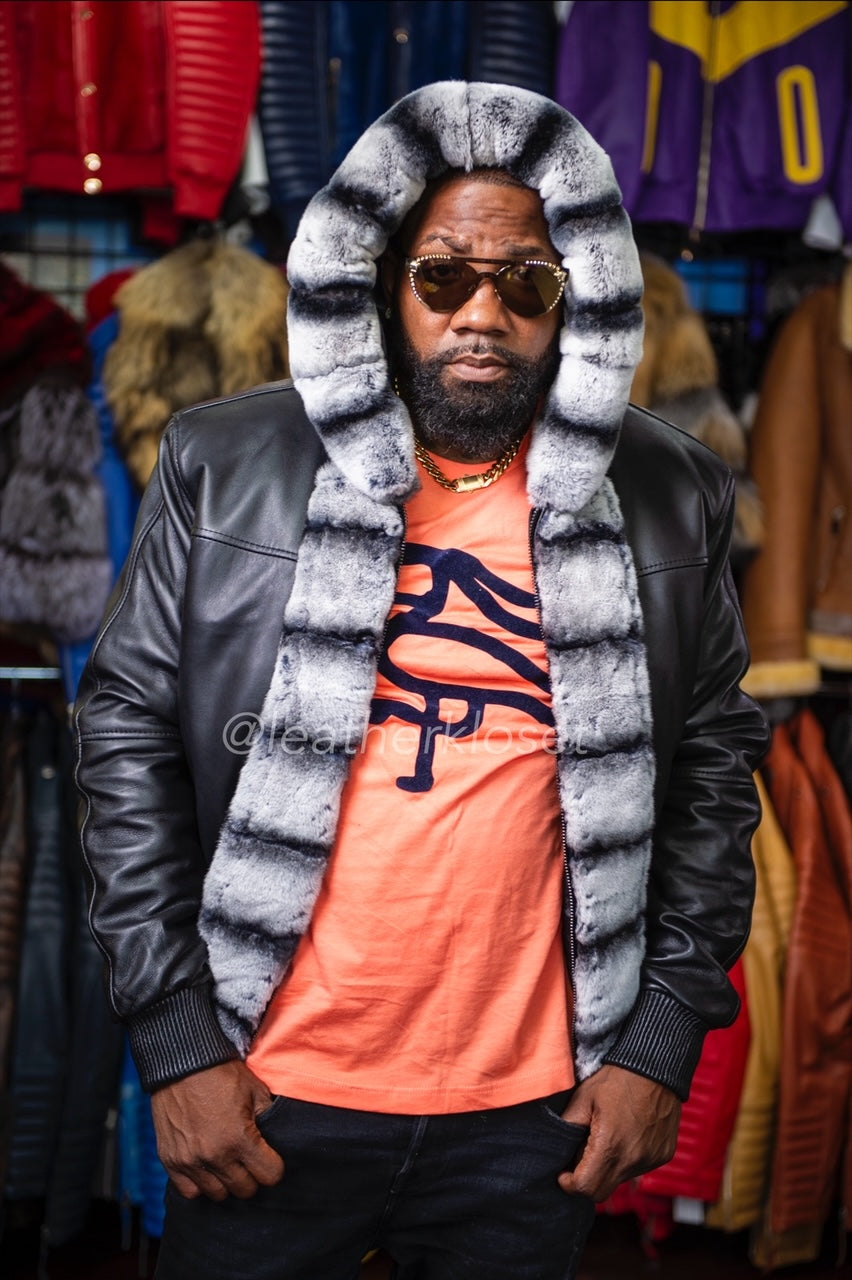 Men's Leather With Chinchilla Rex Combo - Image 2