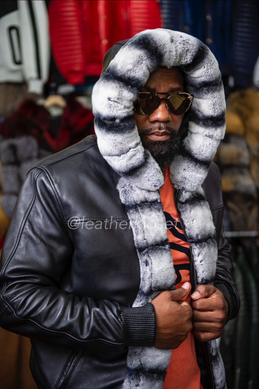 Men's Leather With Chinchilla Rex Combo - Image 4
