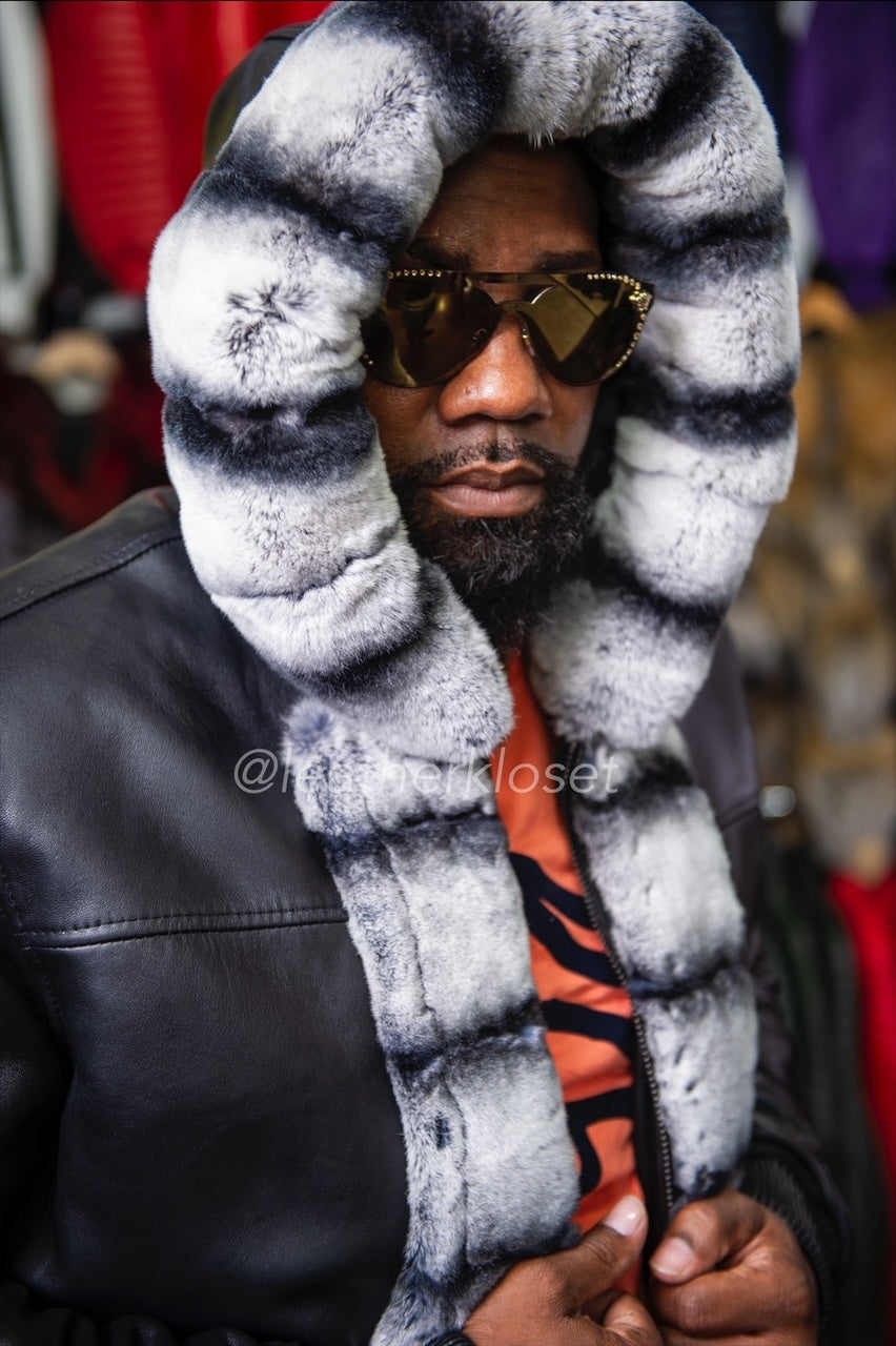 Men's Leather With Chinchilla Rex Combo - Image 3